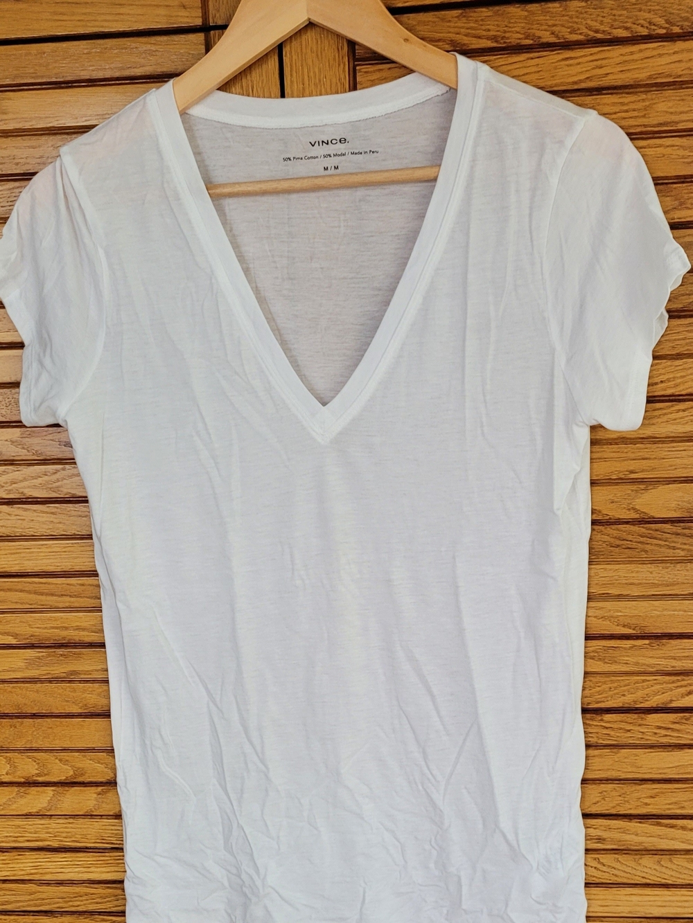 Vince White V-Neck Short Sleeve Tee - New